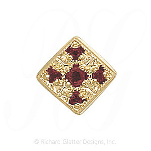 GS074 PT - 14 Karat Gold Pink Tourmaline Slide 